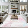thumbnail image 4 of Rectangle Area Rugs 8 x 10 Ft, Coastal Pink Non-Slip Residential Carpet, Ocean Coral Starfish Jellyfish Seahorse Indoor Crawling Mats Runner Rugs for Living Room/Dining Room/Bedroom, 4 of 8