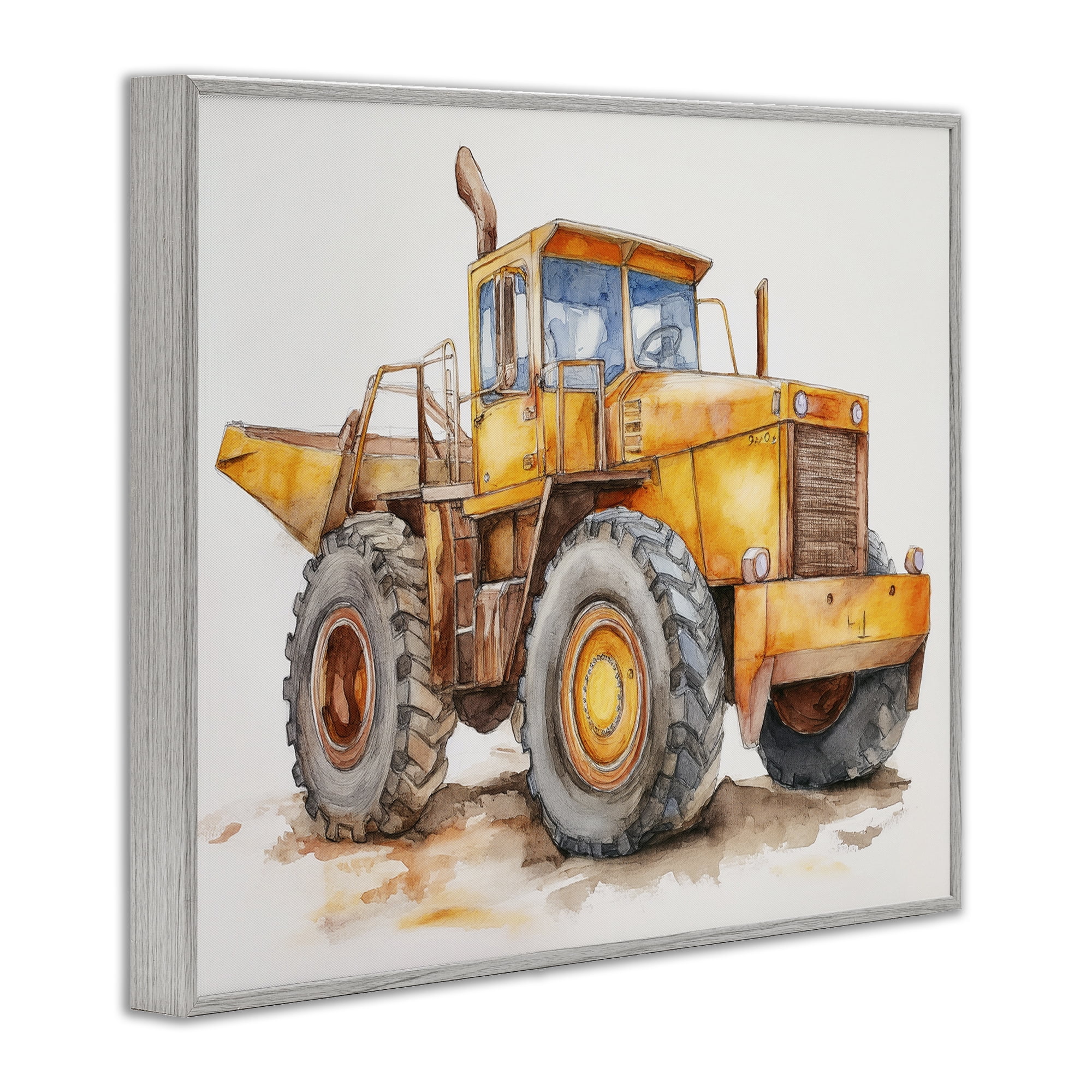 Stupell Industries Construction Truck Whimsicality Gray Framed Giclee Art, design by Steve Hunziker