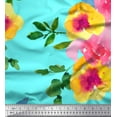 thumbnail image 3 of Soimoi Velvet Fabric Flower & Leaves Watercolor Fabric Prints By Yard 58 Inch Wide, 3 of 3