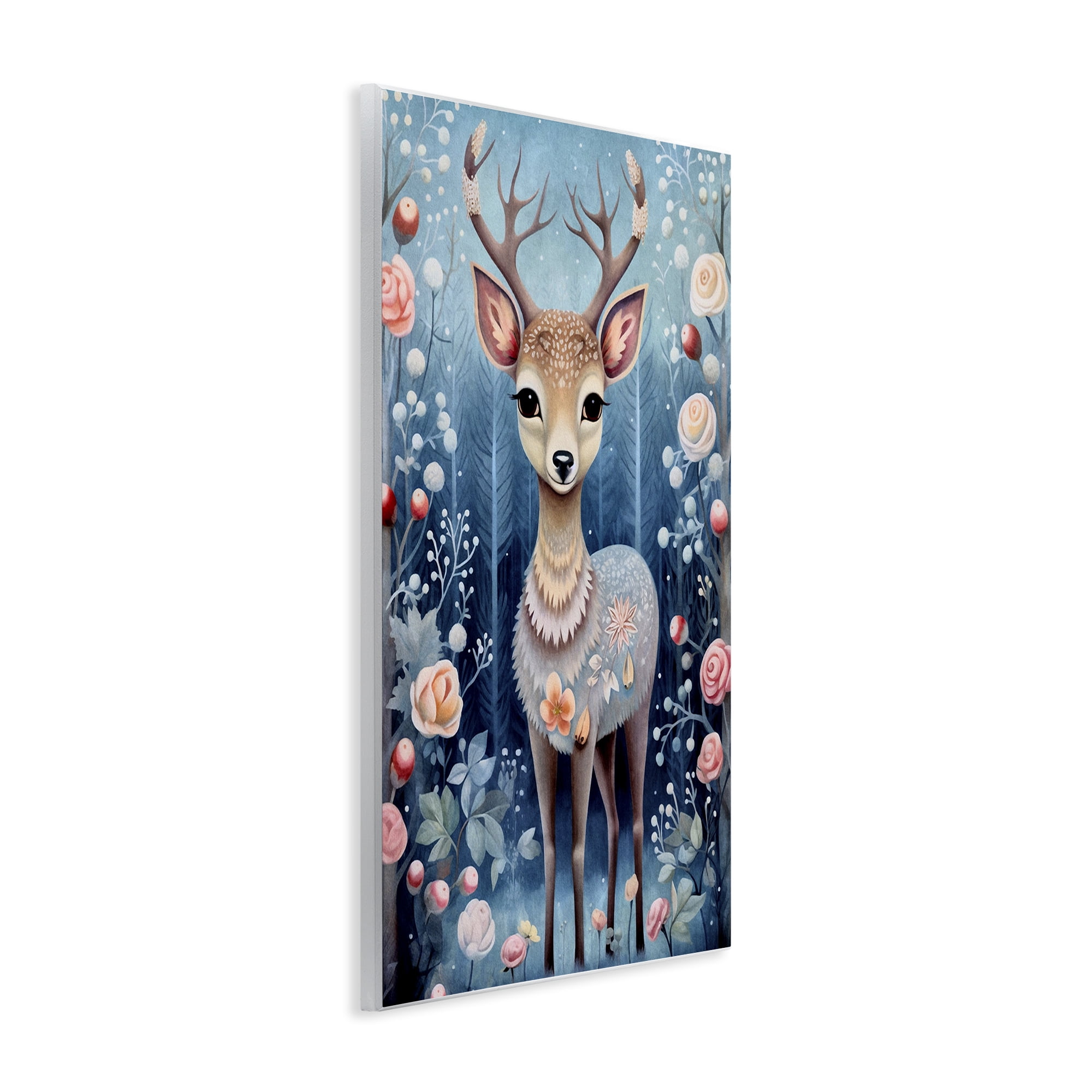 Stupell Industries Woodland Pattern Deer Animals & Insects Painting Unframed Art Print Wall Art, 10 x 15