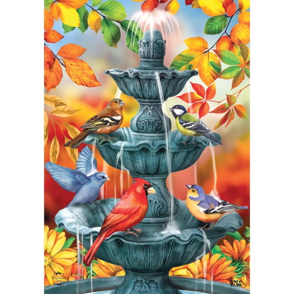 Briarwood Lane Fall Garden Flag 12x18 For Outdoor Bath Time Birds Autumn For Fall Garden Flag Flags For Outside
