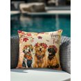 thumbnail image 4 of Outdoor Pillows Waterproof, Happy Fall Bedding Throw Pillows with Insert for Couch Sofa Bed, Cute Dogs Maple Branch Thanksgiving Orange 18x18 Inch Pillowcases Decorative Camping Patio Pillow Set of 1, 4 of 8