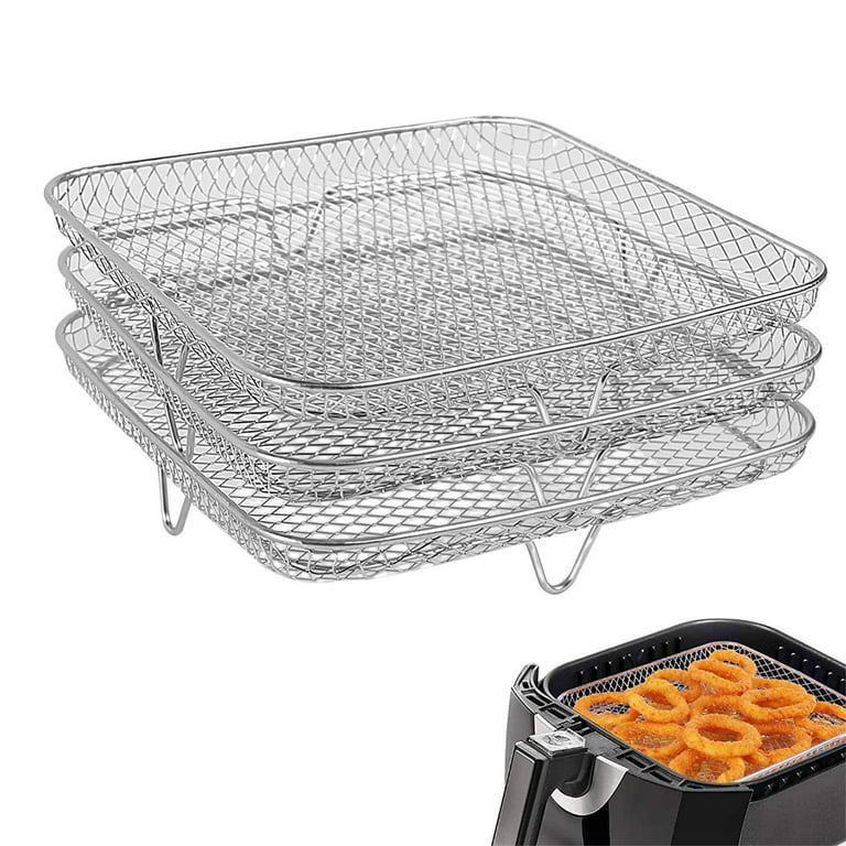 Stainless Steel Air Fryer Basket for Oven, Air Fryer Crisper Tray & Basket  with Tongs, 12.8 x 9.6 x 2.3 Oven Air Fry Mesh Basket Set, Oven Air