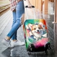 thumbnail image 3 of Funny Watercolor Adorable Corgi Peeking Through Torn Paper Effect Travel Luggage Cover Welsh Corgi Dog Lover Gifts Idea Suitcase Dust Protective Decor - 00026, 3 of 5