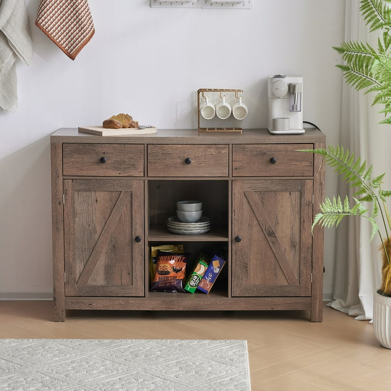 Small sideboard buffet table farmhouse wood server kitchen cabinet sale furniture new