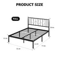 thumbnail image 3 of Kojooin Heavy Duty Bed Frame Full Size, Metal Full Size Bed Frame with 12.2" Platform and Headboard, No Box Spring Needed, Metal Slat Support, Noise Free, Black, 3 of 6