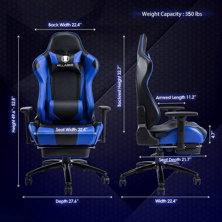 Blue Whale Heavy Duty Gaming Chair for Adults and 350LBS