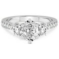 thumbnail image 3 of 4 Carat IGI Certified Oval Shape Lab Grown Diamond Engagement Ring | 14K White Gold |Tiara Three Stone Diamond Ring | FG-VS1-VS2 Quality Friendly Diamonds, 3 of 4