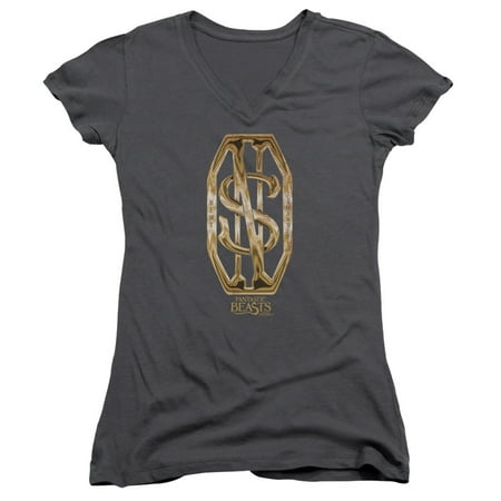 Monogram Short - Fantastic Beast Short Sleeve Camander Monogram Junior V Neck Charcoal
