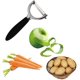 thumbnail image 2 of Peladores de verduras para cocina Pelador de acero inoxidable de alta calidad, juego de peladores de papas con removedor Buen mango antideslizante duradero Cuchilla afilada de doble cara Namotu DLM211, 2 of 7