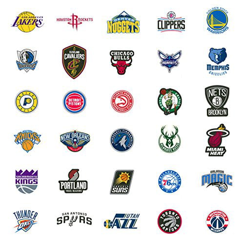 30 NBA Stickers Basketball Team Logo Complete Set All 30 Teams Die Cut ...