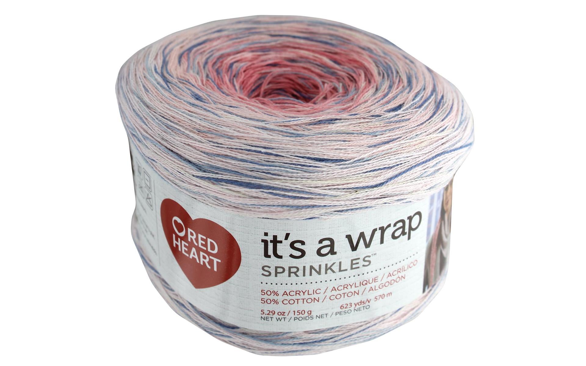 Coats & Clark Red Heart It's A Wrap Yarn Sprinkles 5.3oz Peach Cobbler