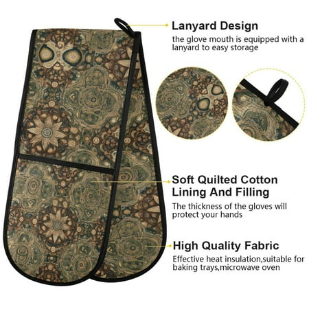

BZSMCE Oven Mitts Organic Symmetry Creative Pattern Resistant Kitchen Gloves