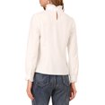 thumbnail image 3 of INSPIRE CHIC Women's Ruffled Stand Collar Long Sleeve Lace Hollow Out Blouse White L, 3 of 7