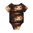 thumbnail image 2 of Daiia Animal Cat Printed Unisex-Baby Short Sleeve Onesies Bodysuits Baby Climbing Clothes Soft and Comfortable Romper with Expandable Shoulder Design-3 Months, 2 of 8