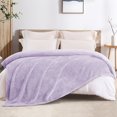 thumbnail image 4 of Whale Flotilla Fleece Twin Size Blanket for Bed 60x80 Inch, Super Plush and Soft 300GSM Blankets for All Season, Fluffy and Lightweight,Lilac, 4 of 7