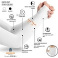 thumbnail image 4 of ARMORAY Arm Sleeves for Men Women Basketball Golf Running Football Cycling WHITE W/THUMBHOLE (2 Pairs), 4 of 5