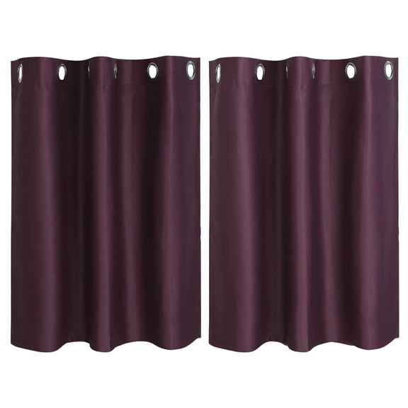 Unique Bargains Blackout Window Curtains Kitchen Panels Set of 2 Burgundy 42" x 36"