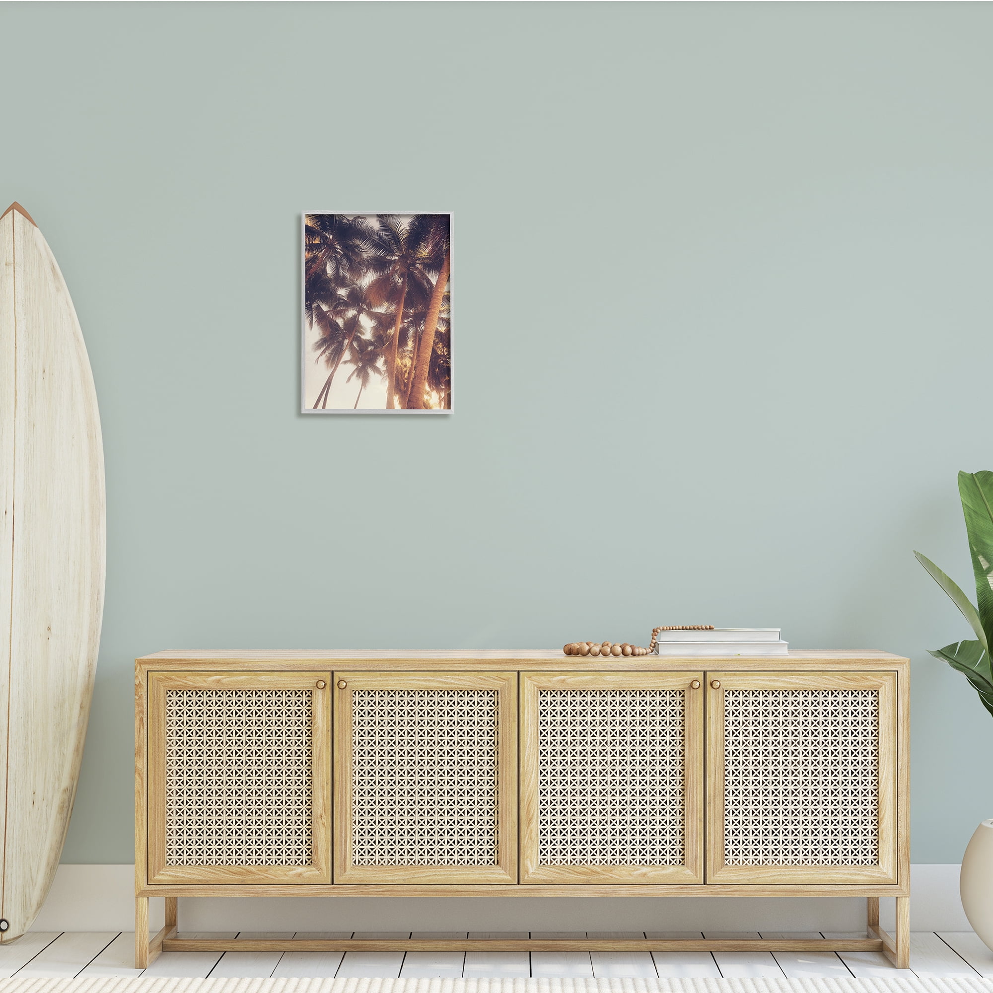 Stupell Indtries Sun Bleached Palm Tree Tops Vintage Summer Sky,16 x 20,Design by Acosta