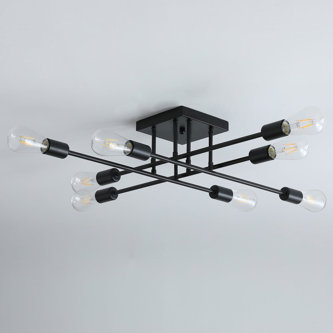 Aiwen 8-light Sputnik Semi-flush Mount Ceiling Lamp Modern Chandelier Lamp Fixture