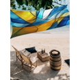 thumbnail image 2 of Outdoor Sun Shade Sail 14'x18', Vintage Abstract Patio Beach Shade Canopy Cloth Waterproof, Ombre Stained Glass Texture Aesthetic Art TearResistant & UV Protection Sun Sail for Backyard Garden Deck, 2 of 9