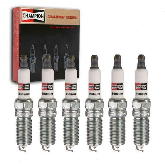 6 pc Champion Iridium Spark Plugs compatible with Ford Transit-350 3.7L V6 2015-2019