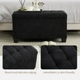 thumbnail image 6 of 16" X 30" Storage Ottoman Bench with Removable Cover, 660Lb Capacity Black Footrest Stool, Multi-Functional Chest for Bedroom, Living Room & Entryway, 6 of 11