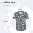 thumbnail image 3 of Zufioo Corgi with Flowers Print Men's Baseball Short Sleeve, Moisture Wicking Button-Down Hip Hop Tee-Small, 3 of 7