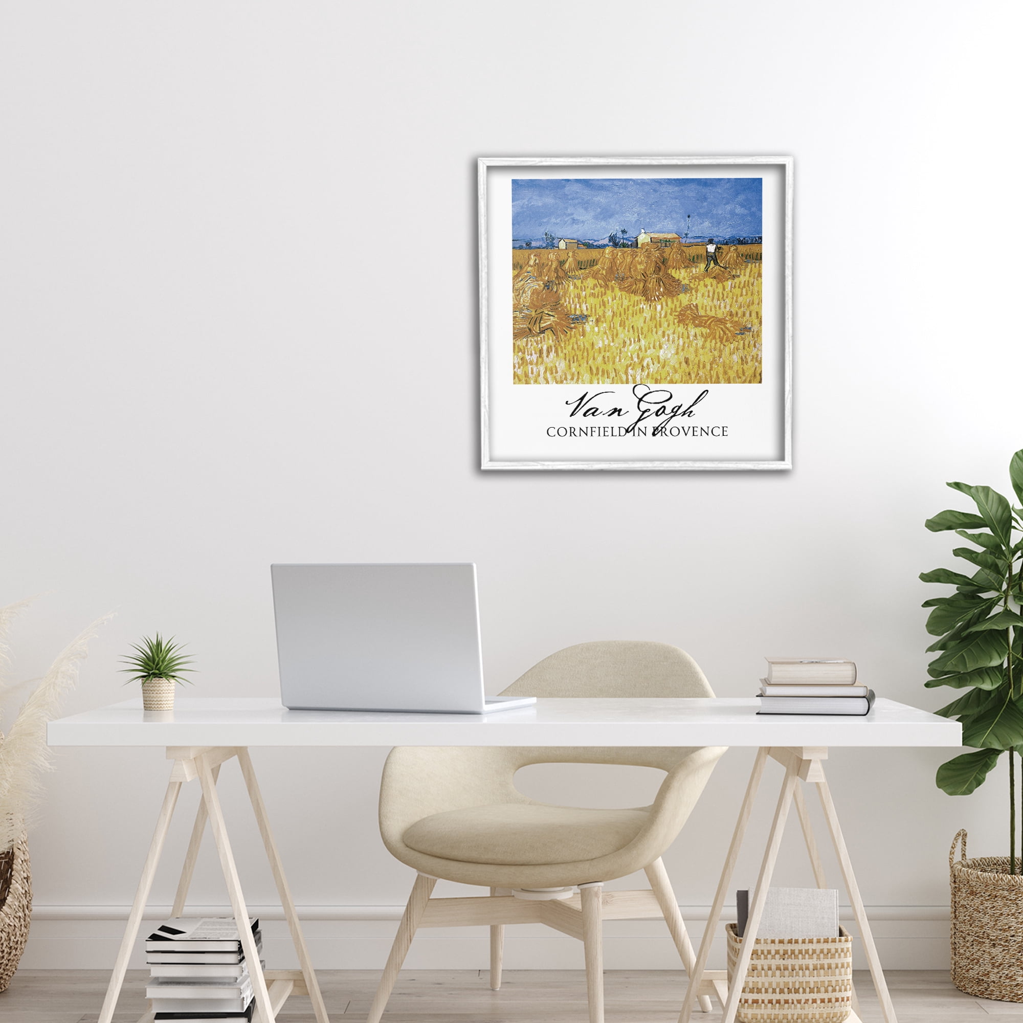 Stupell Industries Van Gogh Cornfield Provence White Framed Giclee Art, design by Vintage Hustle