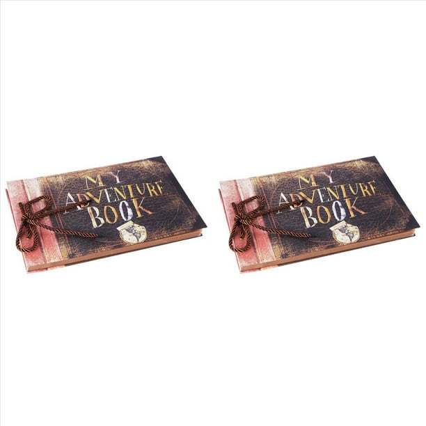 2X Hecho una Mano DIY Album Paste Vintage Album My Adventure Book Up Family Scrapbook Photo Album