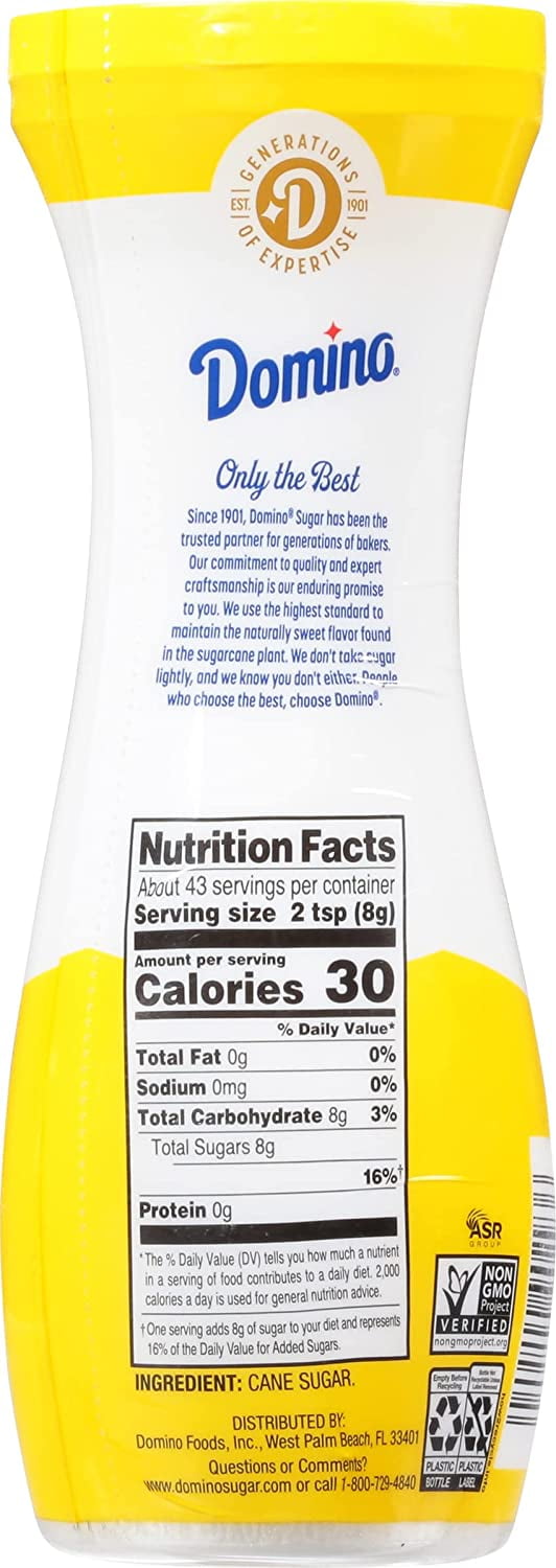 Domino White Sugar Pure Cane Sugar Quick Dissolve Superfine, 12 Ounce (Pack of 3)