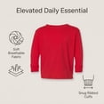 thumbnail image 3 of COUVER Toddler Long Sleeve Cotton Jersey Crewneck T-Shirt, Pink, 3T, 3 of 6