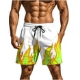 thumbnail image 3 of Yaoyar Mens Summer Classic Fit Walking Hiking Shorts Casual Homewear Flame Printing Funny Printed Trousers Beach Sports Shorts Fast-Drying Shorts, 3 of 8