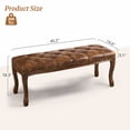 thumbnail image 3 of Dycanpo 45.2"L x 18.3"H French Bedroom Bench Seat Faux Leather Upholstered,Yellowish Brown, 3 of 8