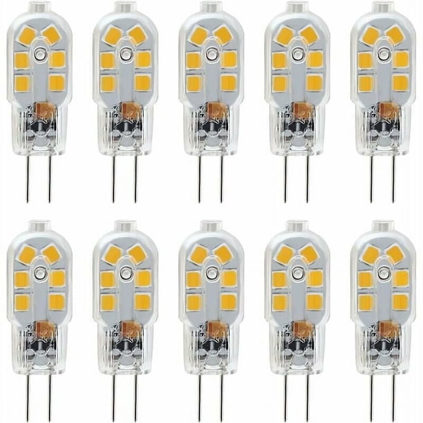 Bombillas LED no regulables, luz blanca cálida de 3000 K, bombillas de alto rendimiento y bajo consumo con cubierta de policarbonato transparente, encendido instantáneo para uso en interiores y