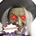 thumbnail image 5 of 5.5ft Halloween Witch Decoration, Flying Witch Halloween Decor, Halloween Animatronics Witch with Light Up Eyes and Sound Decoration for Halloween Indoor Outdoor Yard, 5 of 9