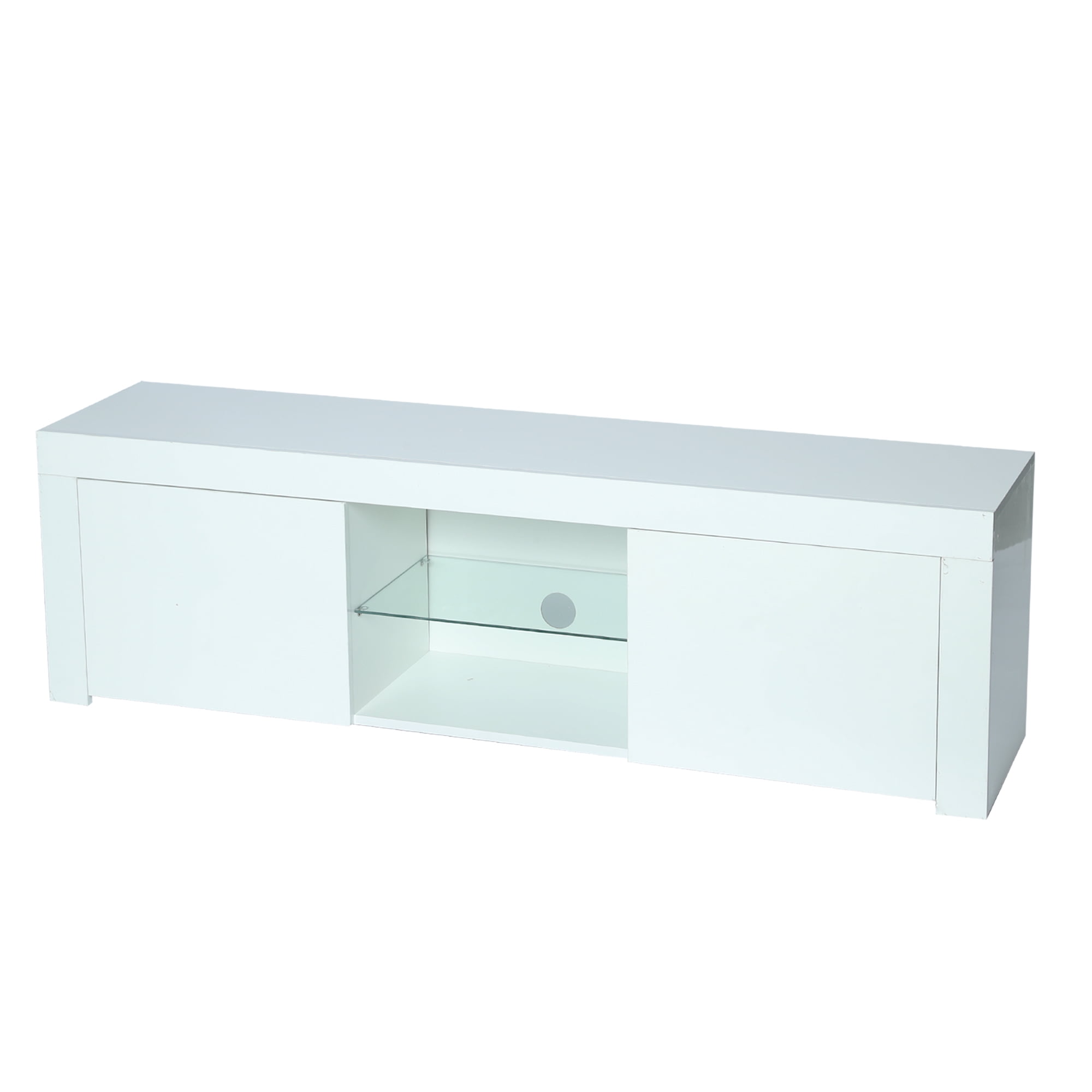 Private Jungle Morden TV Stand with LED Lights, High Glossy Front TV Cabinet, Assembled in Lounge Room, Living Room or Bedroom, White Private Jungle Morden TV Stand with LED Lights, High Glossy Front TV Cabinet, Assembled in Lounge Room, Living Room or Bedroom, White