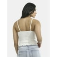 thumbnail image 2 of No Boundaries Cropped Smocked Cami with Lace Trim, Women's, 2 of 5