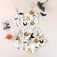 thumbnail image 2 of Weebloom Halloween Womens Pajama Set Pumpkin Sleeveless Camisole Silk Satin Pajamas Set 3Pcs Floral Lace Sleepwear Nightwear Pjs Loungewear White L, 2 of 4