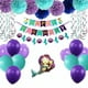 thumbnail image 4 of Juego de decoraciones de cumpleaños de Sirenita, decoración de cumpleaños para niñas, pancarta de feliz cumpleaños, pompones de papel de seda, remolinos colgantes para decoraciones de fiesta de cumpl JAMW Sencillez, 4 of 5