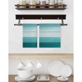 thumbnail image 3 of Teal Turquoise Kitchen Dish Towels for Drying Dishes Set of 2, Farmhouse Abstract Gradient Wooden Plank Waffle Weave Microfiber Hand Tea Bathroom Towels Quick Dry & Absorbent Towel 15.7x23.6, 3 of 7
