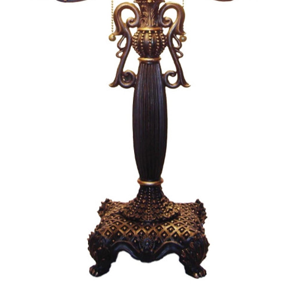 CHLOE Lighting ZYGO Tiffany-style 2 Light Dragonfly Table Lamp 19" Shade