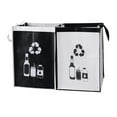 thumbnail image 2 of 28.7L Reusable Recycling Bag, 30.48x30.48x43.18cm/12x12x17in Foldable Green Recycle Bin Bag for Kitchen, Home, Eco-Friendly Waste Sorting，1PC-New Black & White, 2 of 6