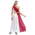 thumbnail image 3 of Eandarui Womens Halloween Ancient Greek Costume One Shoulder Vintage Trim Roman Toga Dress Burgundy XXL, 3 of 7
