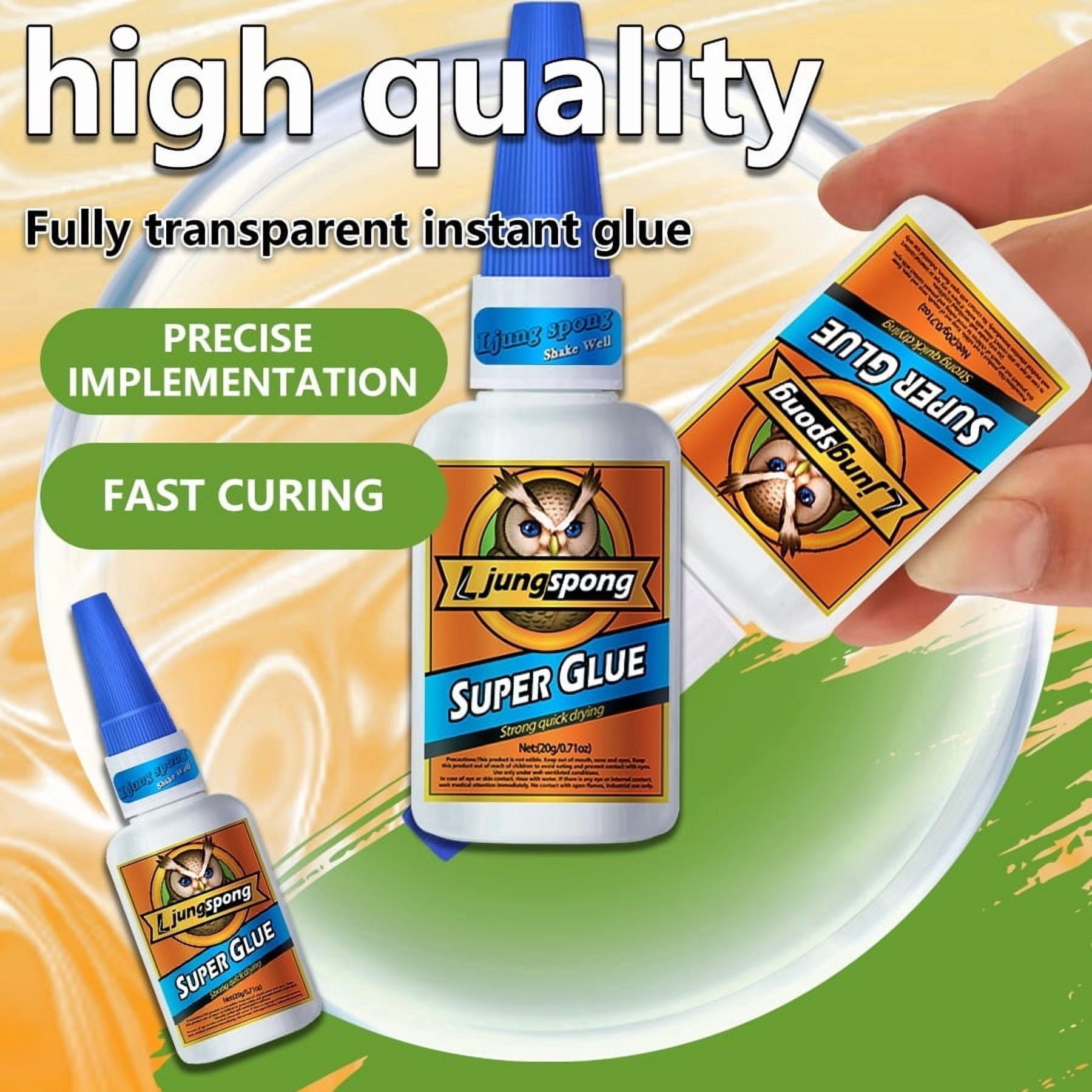 15 Pieces Instant Bonding Clear Cyanoacrylate Super Glue, Quick Dry Universal Adhesive for Plastic, Wood, Metal, Crafts and Daily Small Parts Repair