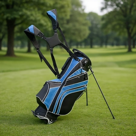 Resenkos Golf Carry Bag Golf Stand Bag Golf Stand Cart Bag with 6-Way Divider Carry Pockets-Blue