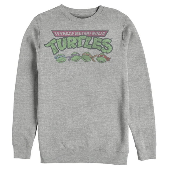 Men's Teenage Mutant Ninja Turtles Distressed Character Lineup Sweatshirt Athletic Heather X Large