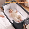 thumbnail image 4 of Babyeap 3-in-1 Baby Bassinet, Adjustable Bedside Sleeper with Gentle Rocking Motion, Storage Basket and Wheels for Infants, Gray, 4 of 11