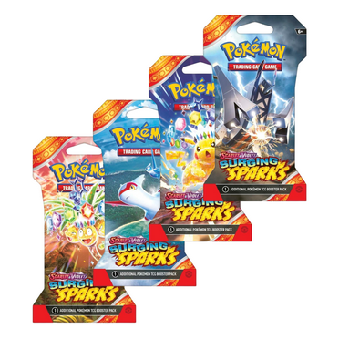 Pokemon Scarlet & Violet Surging Sparks | 4 Sleeved Boosters Packs (Artwork Pack)