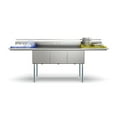 thumbnail image 2 of 102 in. Three Compartment Commercial Sink Bowl Size 18x24x14 Stainless-Steel 18 Gauge with Two Drainboards (KM-SC182414-24B3), 2 of 9